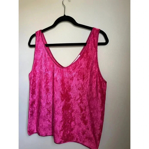 Oscar de la Renta Vintage 1990's Crushed Velvet Sleeveless Blouse Shirt Tank Top - Picture 12 of 12